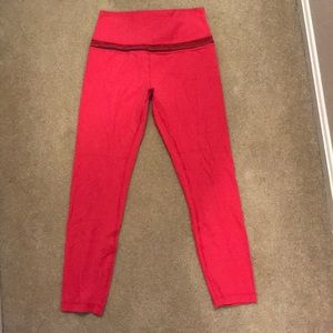Bright pink high waisted lululemon pants